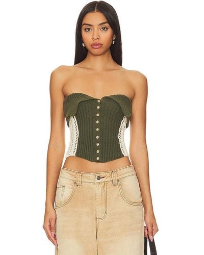 Jaded London Knitted Corset - Green