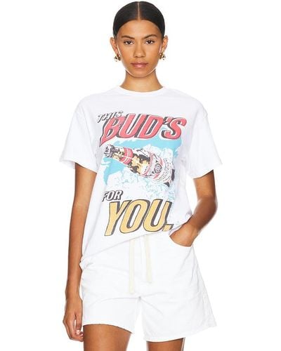 Junk Food T-SHIRT THIS BUD'S FOR YOU - Blanc