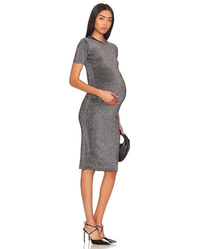 HATCH The Lurex Eliza Maternity Dress - Black