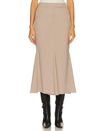 Vivetta Light Wool Midi Skirt - Natural