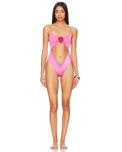 L*Space Sierra Satin Shine Classic One Piece - Red