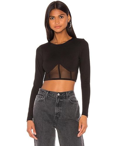 superdown TOP CROPPED EN MESH ALEXIA - Noir