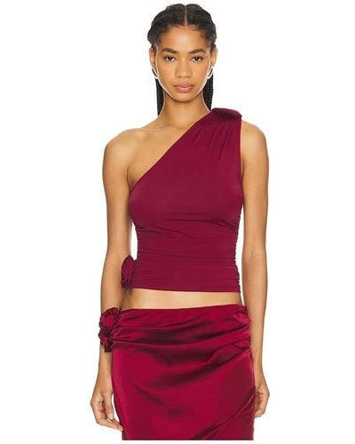 Lioness Rendezvous One Shoulder Top - Red