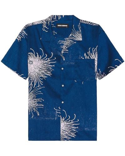 DOUBLE RAINBOUU Short Sleeve Hawaiian Shirt - ブルー