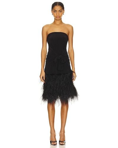 Norma Kamali Feather All In One Mini Dress - Black