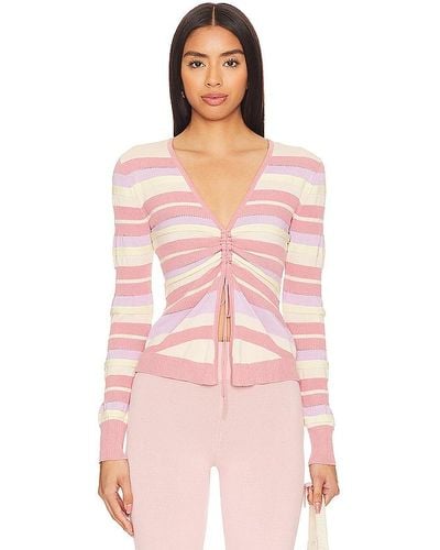 Lovers + Friends Kit Striped Sweater - Pink