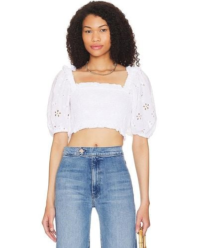 For Love & Lemons Blusa addison - Blanco