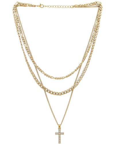 Amber Sceats X Revolve Cross Layered Necklace - メタリック