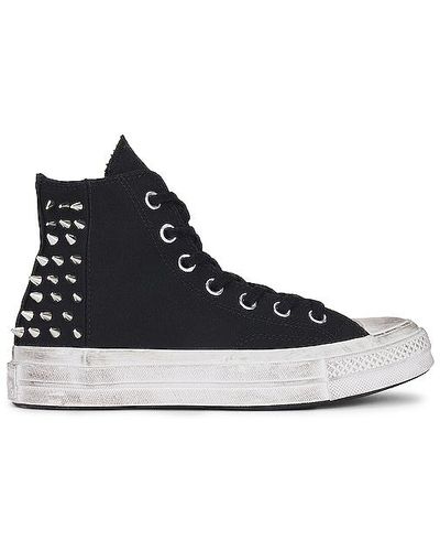 Black studded deals high top converse