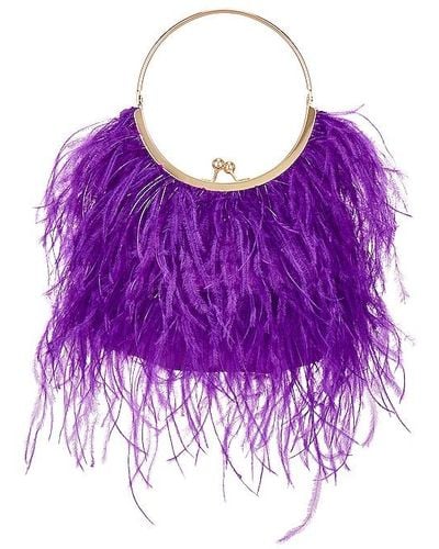 OLGA BERG Penny Feathered Frame Bag - Purple