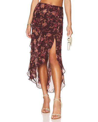 Free People Flounce Around Maxi Skirt - Red