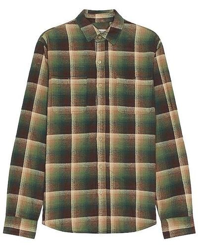 Schott Nyc Plaid Cotton Flannel Shirt - Green
