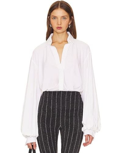 Norma Kamali Full Sleeve Shirt With Collar - White