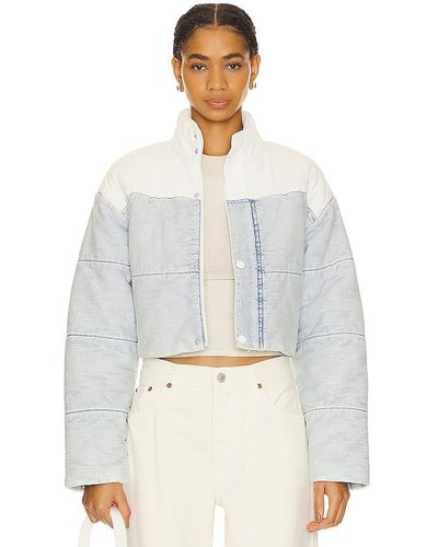 Mother PUFFER JACKET IN CROPPED-LÄNGE DROP PILLOW TALK - Weiß