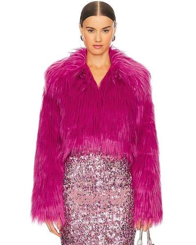 ROTATE BIRGER CHRISTENSEN Fluffy Cropped Jacket - Pink