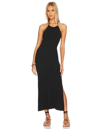 Spell Sunray Knit Maxi Halter Dress - Black
