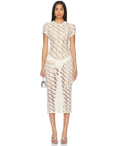 h:ours Nyx Midi Dress - Natural