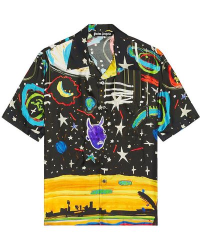 Palm Angels Starry Night Bowling Shirt - イエロー
