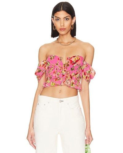 MAJORELLE Paloma Bustier Top - Pink