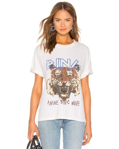 Anine Bing T-Shirt mit Motiv Tiger - Weiß