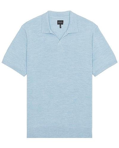 Good Man Brand Short Sleeve Sweater Polo - Blue