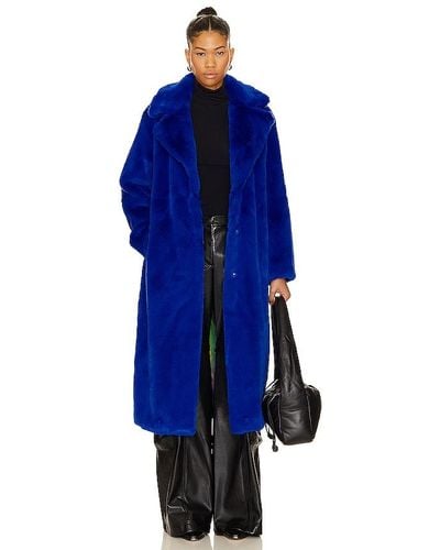 Apparis Mona Plant-based Fur Coat - Blue