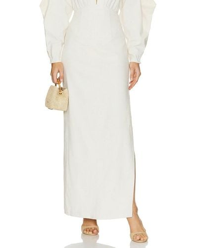 Andrea Iyamah Lino Corset Skirt - White