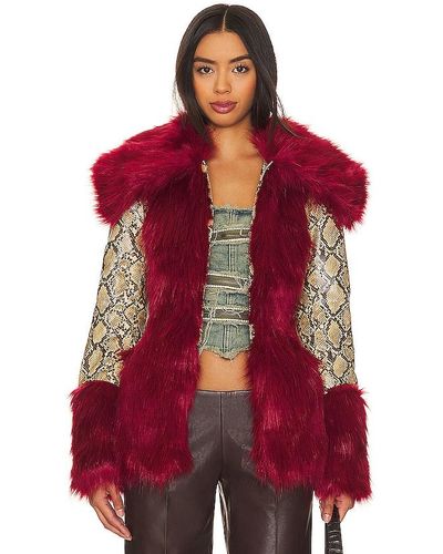 Kim Shui Snakeskin Coat - Red