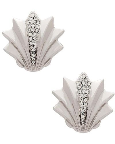 Julietta Metal Shell Earrings - White