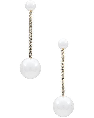Shashi Pave Pearl Drop Earring - White