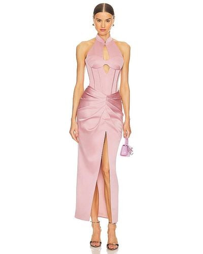 Rasario Draped Midi Dress - Pink