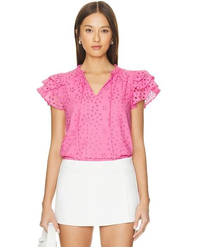 1.STATE Flutter sleeve top - Rosa