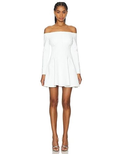 Norma Kamali Off Shoulder Grace Mini Dress - White