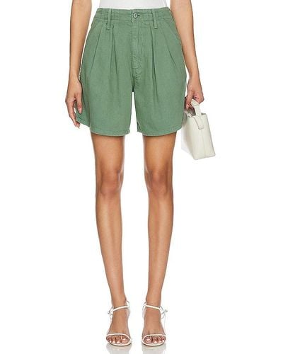 Mother The Pleated Chute Prep Short - Green