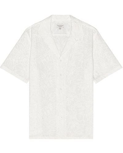 Club Monaco Short Sleeve Eyelet Shirt - White