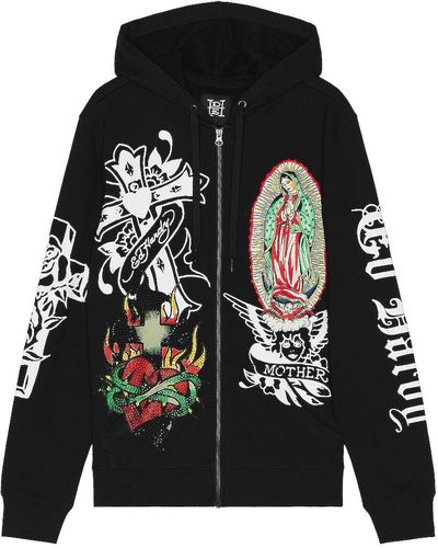 Ed Hardy Mother Mary Hoodie - Black