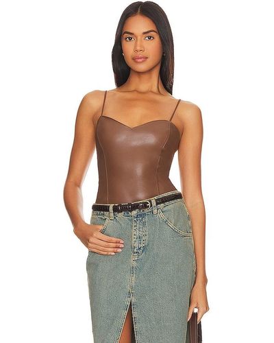 Heartloom Simi Faux Leather Cami - Brown