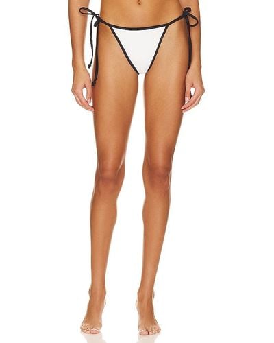 GOOD AMERICAN Varsity Triangle Bikini Bottom - White