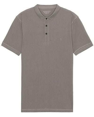 AllSaints Reform Short Sleeve Polo - Grey