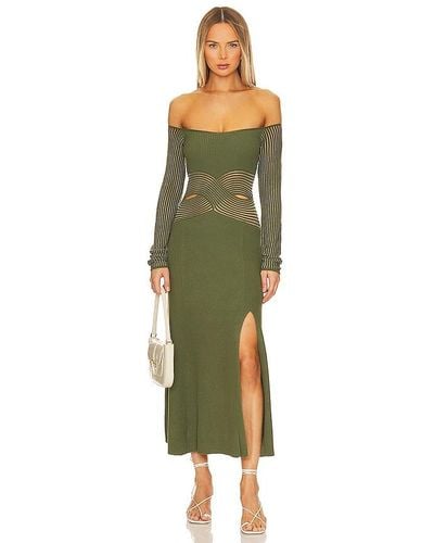 SOVERE Tilt Knit Dress - Green