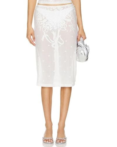 MARRKNULL Lace Skirt - White