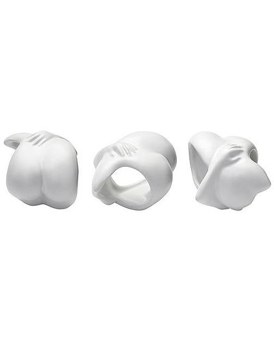 Anissa Kermiche Set de anillos para servilletas - Blanco