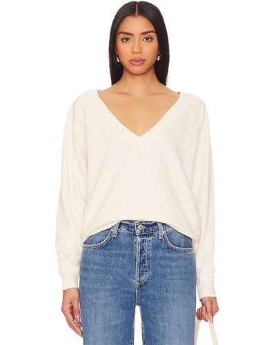 The Great The V Neck Sweatshirt - Natural