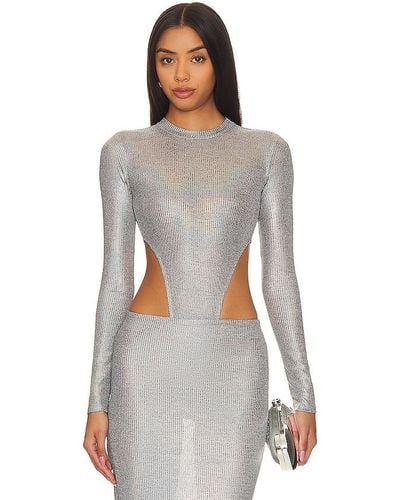 h:ours Shirley Bodysuit - Grey