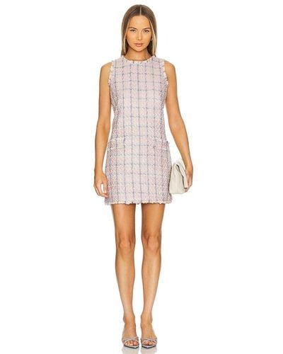 L'Agence Florian Tweed Shift Dress - White