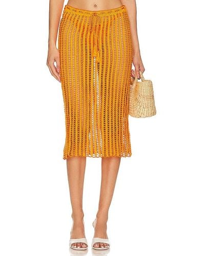MY BEACHY SIDE X Revolve Crochet Midi Skirt - Orange