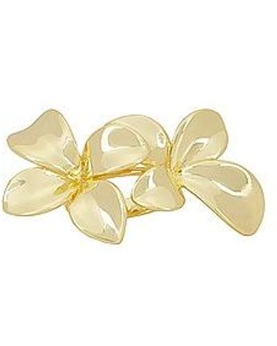 By Adina Eden Double Flower Claw Ring - Metallic