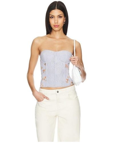 WeWoreWhat Lace Corset Top - White