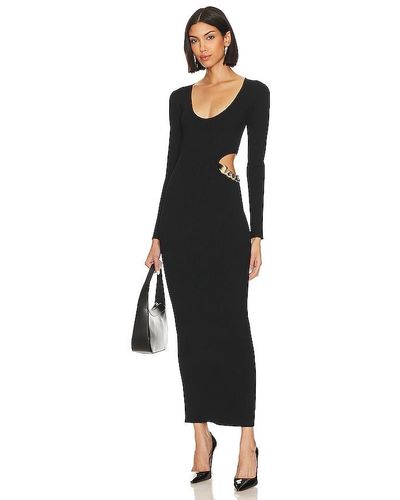 L'Agence Sloane Chain Cutout Knit Dress - Black