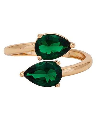 Ettika Crystal Teardrop Wrap Ring - Green